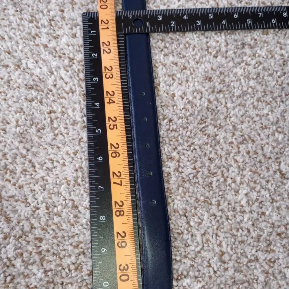 Jennifer Moore Women's Blue Leather Belt Size S Classic Casual Waist Accent